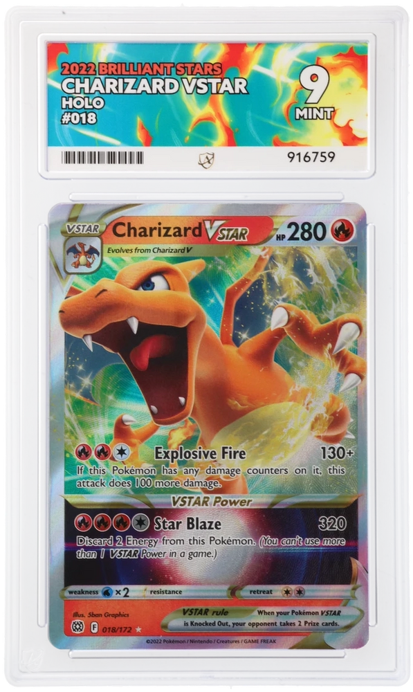 Charizard V - 018/172 - Brilliant Stars - Ace Graded Card 9 - #916759
