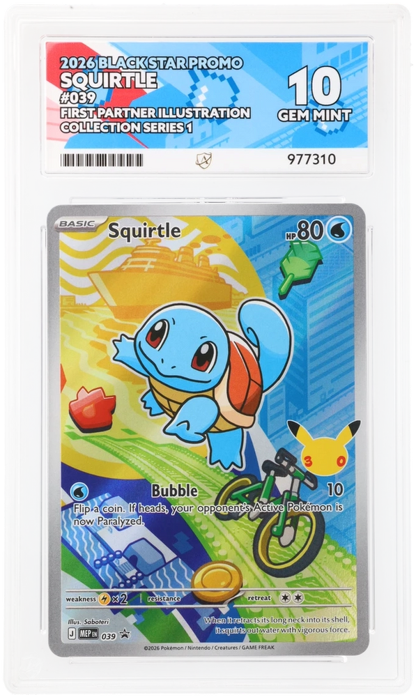 Bulbasaur & Charmander & Squirtle - 037 & 038 & 039 - Black  Star Promo - ACE Graded Card 10 - #977313 & 977311 & 977310