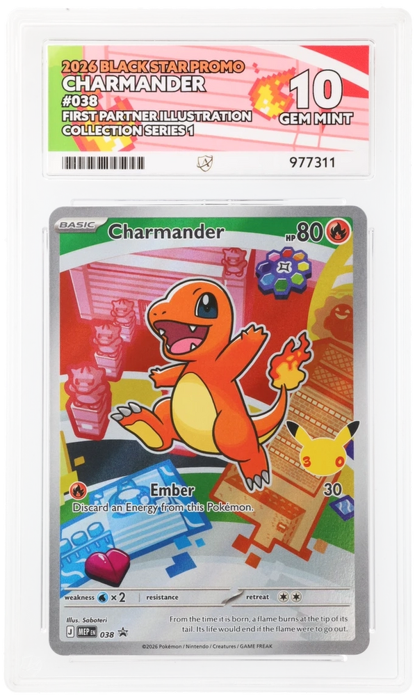 Bulbasaur & Charmander & Squirtle - 037 & 038 & 039 - Black  Star Promo - ACE Graded Card 10 - #977313 & 977311 & 977310