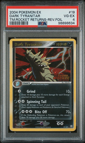 Dark Tyranitar - 19/109  - ex Team Rocket Returns - Reverse Holo - PSA Graded Card 4 - #98898634