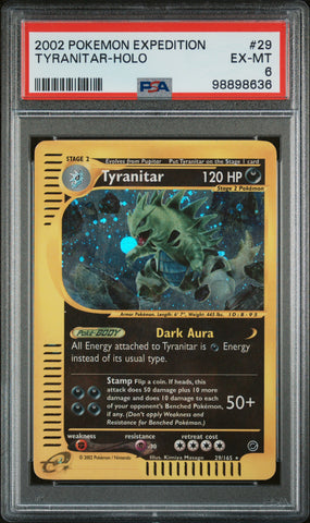 Tyranitar - 29/165 - Holo - Expedition - PSA Graded Card 6 - #98898636