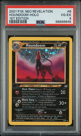 Houndoom - 8/64 - Neo Revelation - First Edition - PSA Graded Card 4 - #98898645