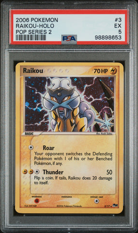 Raikou- 3/17- Pop Series 2 - Holo - PSA Graded Card 5 - #98898653