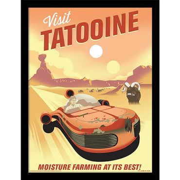 Framed Print 40x30 cm - Star Wars (Visit tatooine)