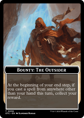 Bounty: The Outsider // Bounty Rules Double-Sided Token [Outlaws of Thunder Junction Commander Tokens]