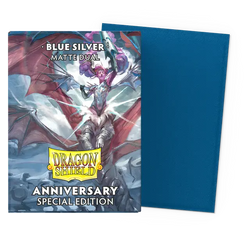 Dragon Shield - Dual Matte Standard Size Sleeves 100pk - Blue/Silver 25th Special Edition