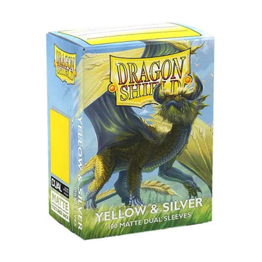 Dragon Shield - Dual Matte Standard Size Sleeves 100pk - Yellow & Silver