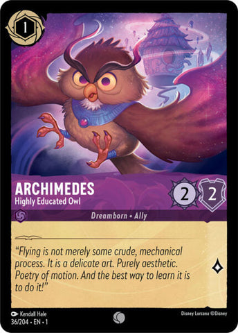 Disney Lorcana: First Chapter - Archimedes: Highly Educated Owl - 36/204 - Foil