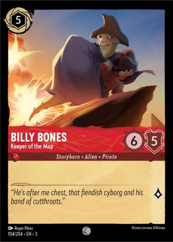 Disney Lorcana: Into The Inklands - Billy Bones – Keeper of the Map - 104/204