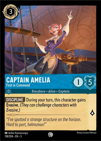 Disney Lorcana: Into The Inklands - Captain Amelia – First in Command - 138/204