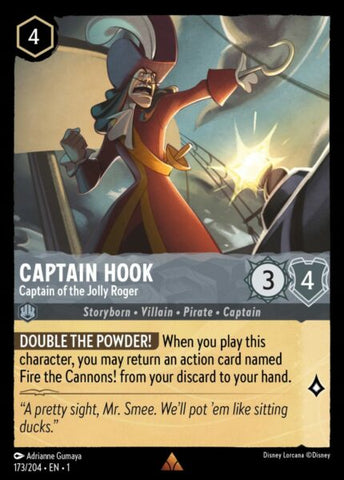 Disney Lorcana: First Chapter - Captain Hook: Captain of the Jolly Roger - 173/204 - Foil