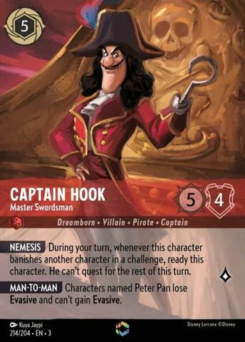 Disney Lorcana: Into The Inklands - Captain Hook – Master Swordsman – Enchanted - 214/204