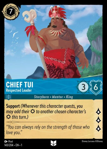Disney Lorcana: First Chapter - Chief Tui - Respected Leader - 143/204 - Foil