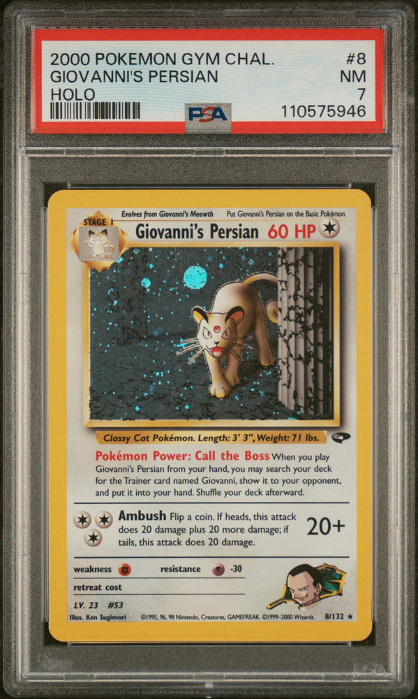 Giovanni's Persian - 8/132 - Gym Challenge - PSA Graded Card 7 - #110575946