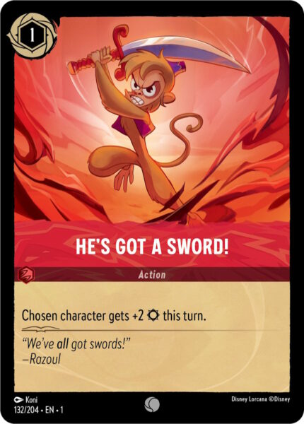 Disney Lorcana: First Chapter - He's Got A Sword! - 132/204 - Foil