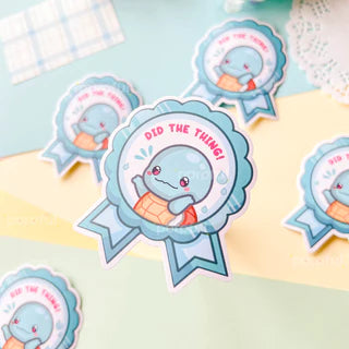 Poroful Stickers - Vinyl 3" Sticker Pokemon - Squirtle - Did the Thing