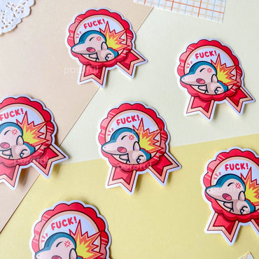 Poroful Stickers - Vinyl 3" Sticker Pokemon - Cynderquil - F*ck!