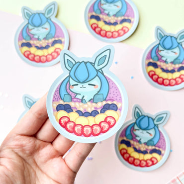 Poroful Stickers - Vinyl 3" Sticker Pokemon - Glaceon Smoothie Bowl