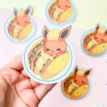 Poroful Stickers - Vinyl 3" Sticker Pokemon - Flareon Tacos