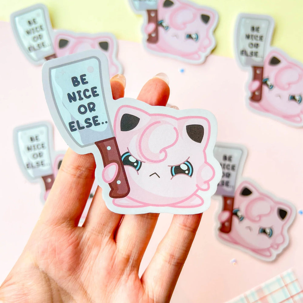 Poroful Stickers - Vinyl 3" Sticker Pokemon - Be Nice Or Else