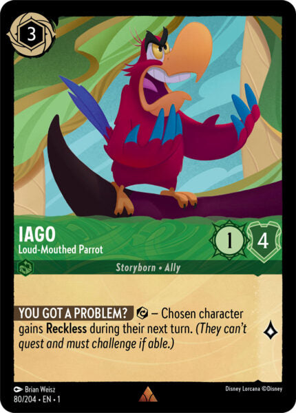 Disney Lorcana: First Chapter - Iago: Loud-Mouthed Parrot - 80/204 - Foil