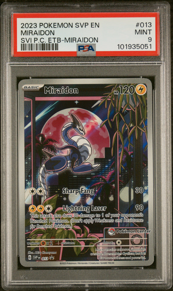 Miraidon - Pokemon Center Stamped- Black Star Promo - SVP013 -  PSA Graded Card 9 - #101935051