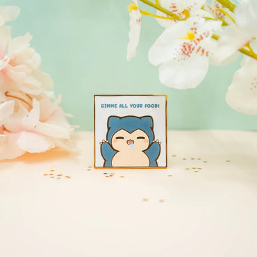 Snorlax - Gimme All Your Food - Pokemon Pin Badge by Poroful