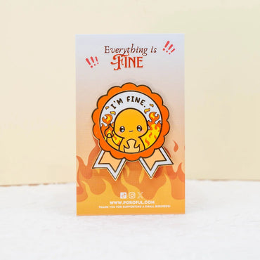 Charmander - I'm Fine - Pokemon Pin Badge by Poroful