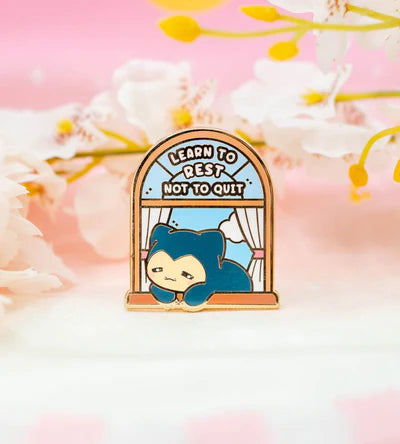 Snorlax - Learn to rest not Quit - Pokemon Pin Badge by Poroful