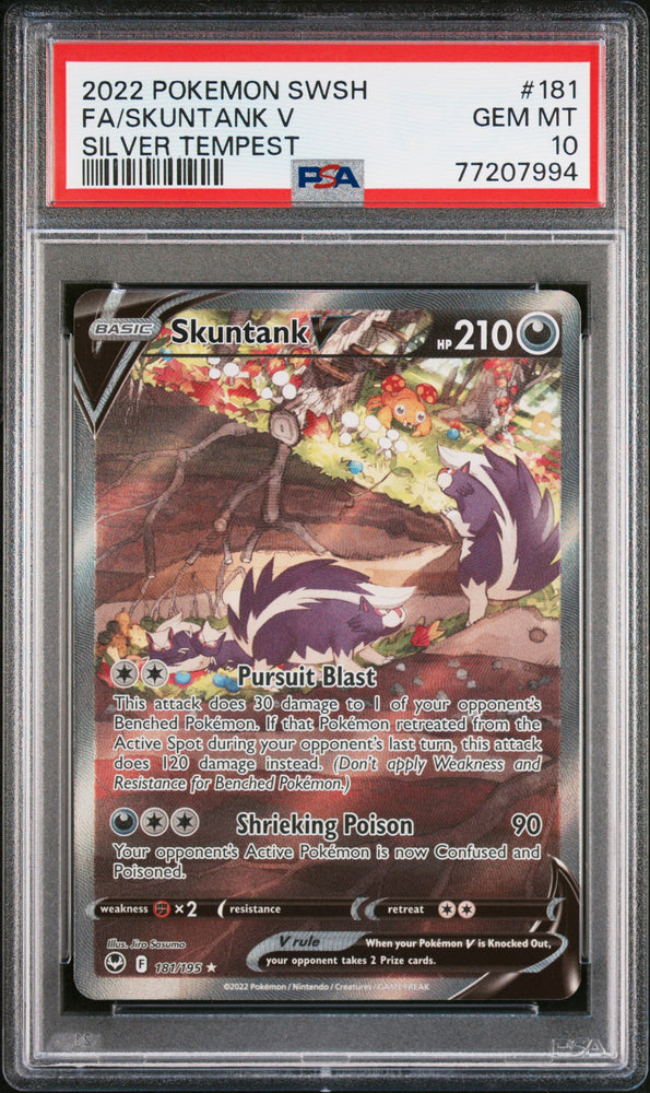 Skuntank - Silver Tempest - 181/195 - PSA Graded Card 10 - #77207994