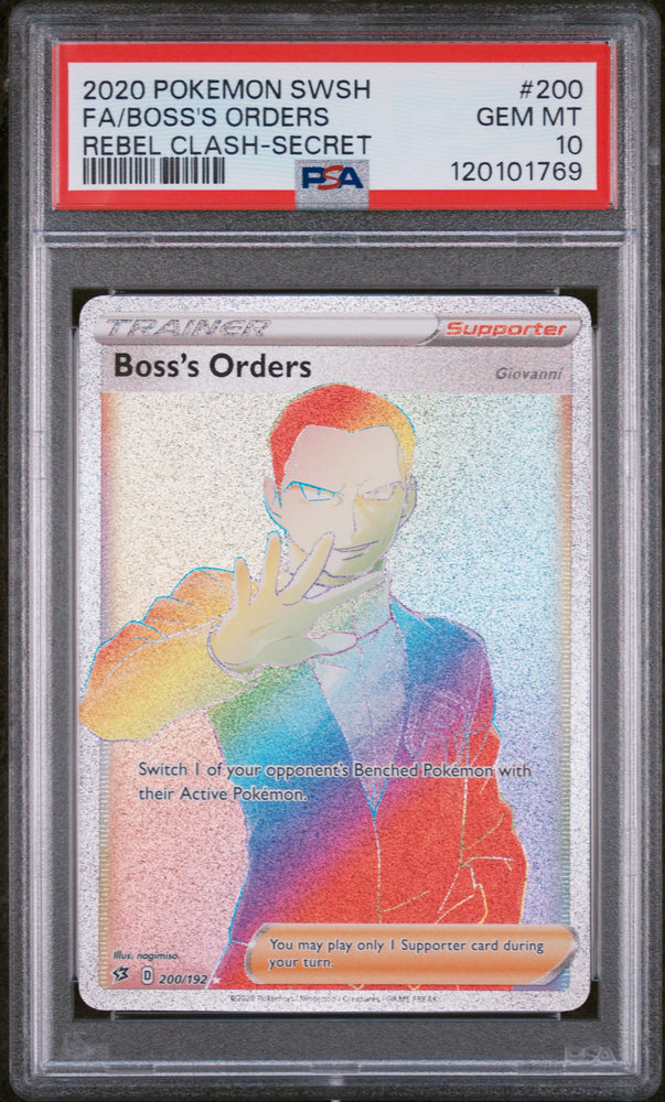 Boss's Orders - 200/192 - Rebel Clash - PSA Graded Card 10 - #120101769