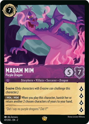Disney Lorcana: Rise of the Floodborn - Madam Mim – Purple Dragon - 47/204