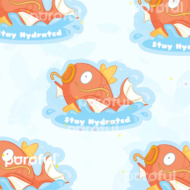 Poroful Stickers - Vinyl 3" Sticker Pokemon - Stay Hydrated