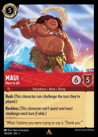 Disney Lorcana: First Chapter - Maui: Hero To All - 114/204 - Foil