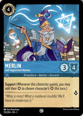 Disney Lorcana: First Chapter - Merlin: Self Appointed Mentor - 153/204 - Foil