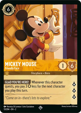 Disney Lorcana: Rise of the Floodborn - Mickey Mouse – Friendly Face - 13/204