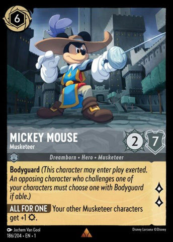 Disney Lorcana: First Chapter - Mickey Mouse: Musketeer - 186/204 - Foil