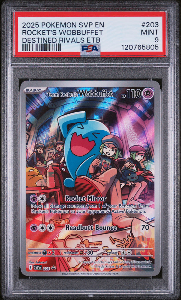 Team Rocket's Wobbuffet - SVP203 -Black Star Promo - PSA Graded Card 9 - #120765805