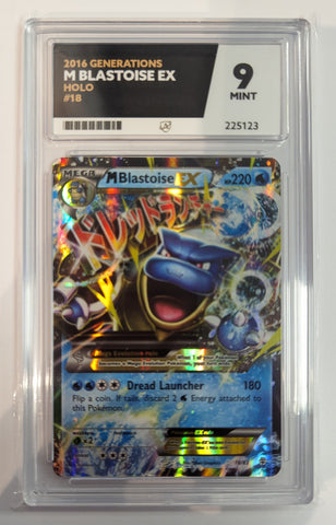 M Blastoise EX - 18/83 - Generations- ACE Graded Card 9 - #225123