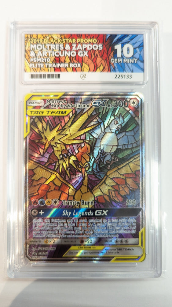 Moltres & Zapdos & Articuno GX - SM210 - Black Star Promo - ACE Graded Card 10 - #225133