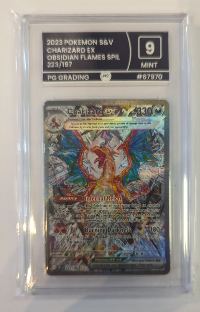 Charizard ex- 223/197 - Obsidian Flames - PG Graded Card 9 - #67970