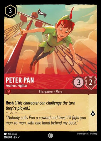 Disney Lorcana: First Chapter - Peter Pan: Fearless Fighter - 119/204 - Foil