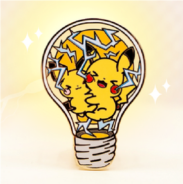 Pikachu & Picu - Lightbulb - Pin by Poroful