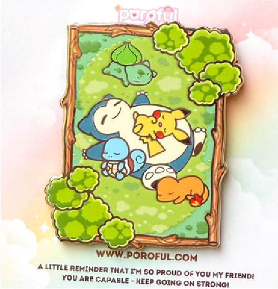 Snorlax & Friends - Relaxing Day - Jumbo Pin by Poroful