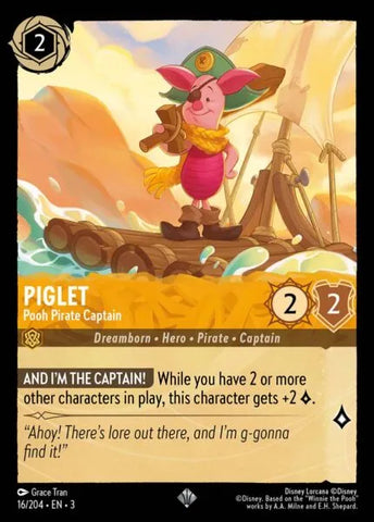 Disney Lorcana: Into The Inklands - Piglet – Pooh Pirate Captain - 16/204