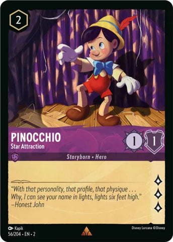 Disney Lorcana: Rise of the Floodborn - Pinocchio – Star Attraction - 56/204