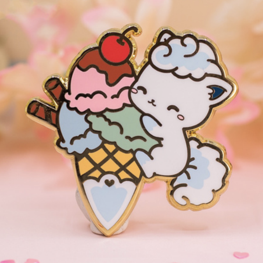 Alolan Vulpix -  Pokemon Pin Badge by Poroful