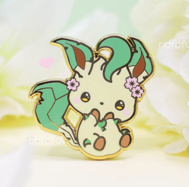 Leafeon - Pin Badge by Poroful