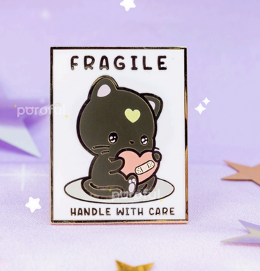 Fragile - Handle With Care - Pin Badge by Poroful