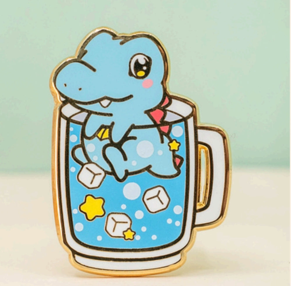 Totadile - Totodile Water - Pokemon Pin Badge by Poroful